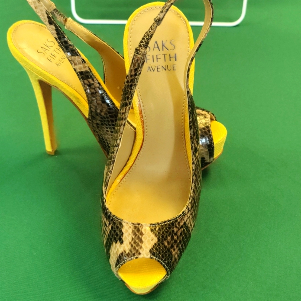 Saks Fifth Avenue Women's Cady Snake Embossed Heels Pumps